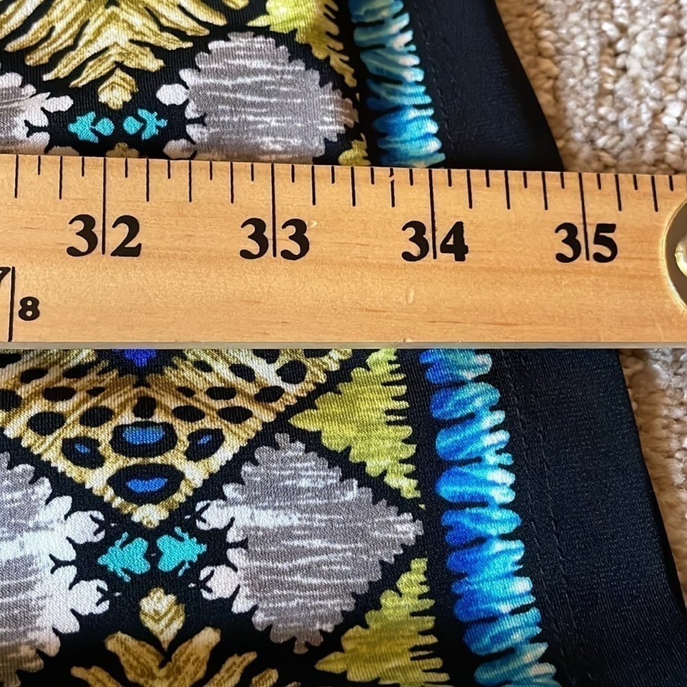 CHICOS 0 Small/ 4 Vibrant Multicolor Neon Green Lightweight Slinky Shift Dress - Picture 8 of 8